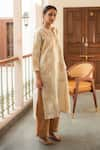 Buy_Priyanka Raajiv_Ivory Silk Hand Embroidered Floral Nova Patch Work Kurta And Rafa Palazzo Set _at_Aza_Fashions