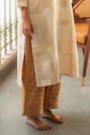 Priyanka Raajiv_Ivory Silk Hand Embroidered Floral Nova Patch Work Kurta And Rafa Palazzo Set _Online_at_Aza_Fashions