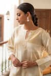 Buy_Priyanka Raajiv_Ivory Silk Hand Embroidered Floral Nova Patch Work Kurta And Rafa Palazzo Set _Online_at_Aza_Fashions