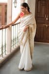 Buy_Priyanka Raajiv_Ivory Silk Woven And Embellished Paarsa Patch Work Saree With Running Blouse _at_Aza_Fashions