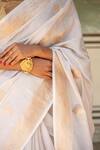 Buy_Priyanka Raajiv_Ivory Silk Banarasi Woven Anaar Rena Saree With Running Blouse  _Online_at_Aza_Fashions