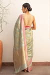 Shop_Priyanka Raajiv_Green Silk Chanderi Woven Geometric And Floral Rumi Saree With Running Blouse_at_Aza_Fashions