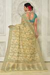 Shop_Nazaakat by Samara Singh_Beige Soft Linen Silk Printed Saree With Running Blouse_at_Aza_Fashions