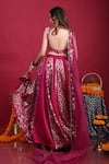 MONK & MEI BY SONIA ANAND_Purple Silk And Brocade Blend Woven Floral Sweetheart Neck Leela Lehenga Set _Online_at_Aza_Fashions