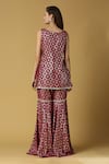 Buy_Monk & Mei By Sonia Anand_Purple Silk, Brocade Lace, Embroidery Vani Floral Pattern Kurta Sharara Set 