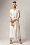 Buy_Anantaa by Roohi_Off White Silk Chanderi Placement Embroidery Bird Flower Bloom Kurta With Pant _at_Aza_Fashions