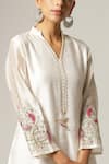 Shop_Anantaa by Roohi_Off White Silk Chanderi Placement Embroidery Bird Flower Bloom Kurta With Pant _Online_at_Aza_Fashions