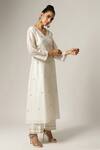 Buy_Anantaa By Roohi_Off White Silk, Chanderi Embroidery, Zari V-neck Kurta With Pant _Online_at_Aza_Fashions