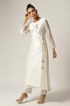 Anantaa by Roohi_Off White Silk Chanderi Placement Embroidery Floral Angrakha Kurta With Pant _Online_at_Aza_Fashions