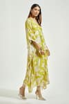 Buy_Anantaa by Roohi_Green Bemberg Modal Print Flower V Neck Kaftan With Pant _Online_at_Aza_Fashions