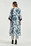 Shop_Anantaa by Roohi_Grey Bemberg Modal Print Blooming Flower V Neck A-line Floral Kurta With Pant _at_Aza_Fashions