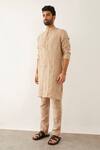 Buy_Son Of A Noble Snob_Beige 100% Linen Cord Textured Stela Kurta_Online_at_Aza_Fashions