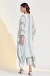 Shop_Glittire by Sakshi Verma_Ivory Rayon Hand Embroidered Striped Kaftan  Placket And Palazzo Set  _at_Aza_Fashions