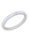 Buy_DIOSA PARIS JEWELLERY_White Crystals Swarovski Octagon Stone Embellished Bangle _at_Aza_Fashions