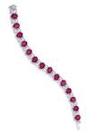 Buy_Diosa Paris Jewellery_Red Embellished Swarovski Zirconia Tennis Bracelet _at_Aza_Fashions