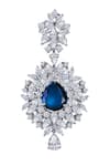 Shop_DIOSA PARIS JEWELLERY_Blue Crystals, Stones Carved Embellished Earrings _at_Aza_Fashions