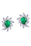 Buy_DIOSA PARIS JEWELLERY_Green Stones, Crystals Emerald Embellished Studs _at_Aza_Fashions
