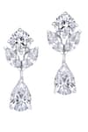 Buy_DIOSA PARIS JEWELLERY_White Embellished Pear And Marquise Swarovski Zirconia Earrings _at_Aza_Fashions