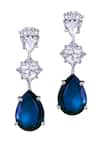 Buy_DIOSA PARIS JEWELLERY_Blue Embellished Sapphire Earrings _at_Aza_Fashions