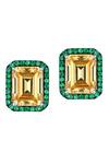 Buy_DIOSA PARIS JEWELLERY_Yellow Crystals, Stones Octagon Geometric Embellished Studs _at_Aza_Fashions