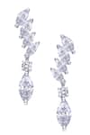 Buy_DIOSA PARIS JEWELLERY_White Crystals, Diamonds Marquise Pattern Embellished Earrings _at_Aza_Fashions