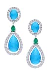 Buy_DIOSA PARIS JEWELLERY_Multi Color Crystals, Stones Swarovski Zirconia Embellished Earrings _at_Aza_Fashions