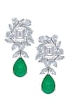 Buy_DIOSA PARIS JEWELLERY_Green Stones, Crystals Emerald Embellished Earrings _at_Aza_Fashions