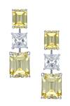 Buy_DIOSA PARIS JEWELLERY_Yellow Stones Swarovski Zirconia Geometric Pattern Embellished Earrings _at_Aza_Fashions