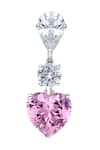 Shop_DIOSA PARIS JEWELLERY_Pink Crystals Geometric And Heart Pattern Embellished Earrings _at_Aza_Fashions