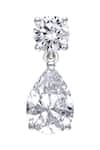 Shop_DIOSA PARIS JEWELLERY_White Crystals Geometric Pear Pattern Embellished Earrings _at_Aza_Fashions