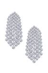Buy_DIOSA PARIS JEWELLERY_White Crystals Geometric Pattern Embellished Earrings _at_Aza_Fashions