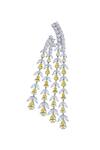 Shop_DIOSA PARIS JEWELLERY_Yellow Crystals Geometric Pattern Embellished Earrings _at_Aza_Fashions