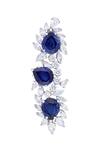 Shop_Diosa Paris Jewellery_Blue Embellished Stone Earrings _at_Aza_Fashions