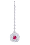 Buy_Diosa Paris Jewellery_Red Embellished Ruby Maangtikka _at_Aza_Fashions