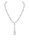 Buy_DIOSA PARIS JEWELLERY_White Swarovski Embellished Necklace _at_Aza_Fashions