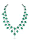 Buy_DIOSA PARIS JEWELLERY_Green Embellished Emerald Necklace _at_Aza_Fashions