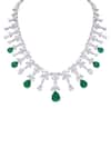 Buy_DIOSA PARIS JEWELLERY_Green Emerald Stone Embellished Necklace _at_Aza_Fashions