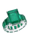 Buy_DIOSA PARIS JEWELLERY_Green Stones Emerald Embellished Ring _at_Aza_Fashions