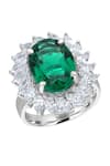 Buy_DIOSA PARIS JEWELLERY_Green Stone Pear Shaped Embellished Ring _at_Aza_Fashions