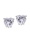 Buy_DIOSA PARIS JEWELLERY_White Swarovski Zirconia Stone Heart Shaped Stud Earrings_at_Aza_Fashions