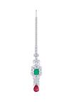 Buy_Diosa Paris Jewellery_Multi Color Swarovski Zirconia Stone Embellished Maangtikka _at_Aza_Fashions