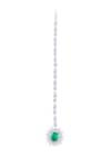 Buy DIOSA PARIS JEWELLERY Green Stone Embellished Maangtikka at Aza Fashions Buy_DIOSA PARIS JEWELLERY_Green Stone Embellished Maangtikka _at_Aza_Fashions