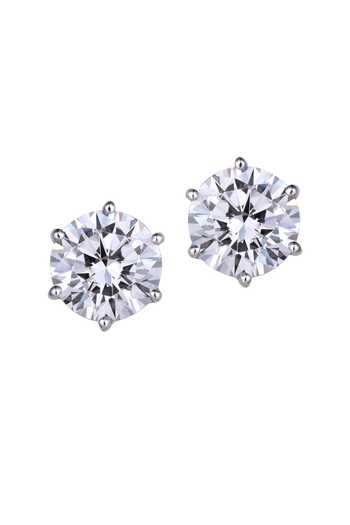 Buy_DIOSA PARIS JEWELLERY_White Smocking, Diamonds Swarovski Zirconia Stone Embellished Stud Earrings _at_Aza_Fashions