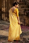 Shop_Geroo Jaipur_Yellow Pure Tussar Silk Tie Dye Leheriya Saree With Unstitched Blouse Fabric _at_Aza_Fashions