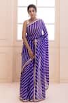 Buy Geroo Jaipur Purple Georgette Leheriya Saree With Unstitched Blouse Fabric at Aza Fashions Buy_Geroo Jaipur_Purple Georgette Leheriya Saree With Unstitched Blouse Fabric_at_Aza_Fashions