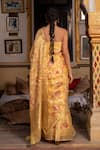 Shop_Geroo Jaipur_Yellow Pure Kota Silk Woven Floral Zari Saree With Unstitched Blouse Fabric _at_Aza_Fashions