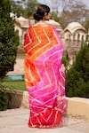 Shop_Geroo Jaipur_Multi Color Pure Kota Silk Tie Dye Leheriya Saree With Unstitched Blouse Fabric _at_Aza_Fashions