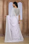 Shop_Kalighata_Purple Organza Sequins, Beads, Cut Work Mulan Embroidered Saree _at_Aza_Fashions