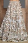 Kalighata_Gold Organza Taj Mahal Pattern Bridal Lehenga Set _Online_at_Aza_Fashions
