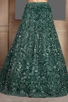 Shop_Kalighata_Green Net Zari, Sequins Sweetheart Kahkashah Embroidered Bridal Lehenga Set _Online_at_Aza_Fashions